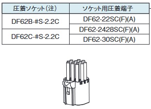 HRS　DF62-22SCF / DF62-2428SCF 圧着ハーネス　DF62B-*S-2.2C　DF62C-*S-2.2C