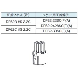 画像: HRS　DF62-22SCF / DF62-2428SCF 圧着ハーネス　DF62B-*S-2.2C　DF62C-*S-2.2C