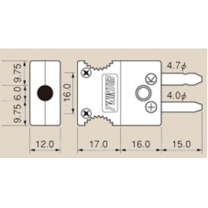 画像: JIS C1610-1995 区分2カラー スタンダード熱電対 プラグ