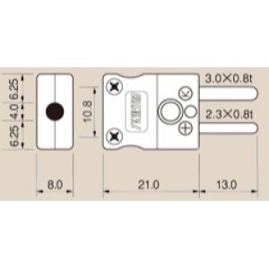 画像: JIS C1610-1995 区分2カラー ミニチュア熱電対 プラグ